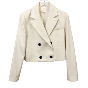 Maeve Cream Double-Breasted Blazer